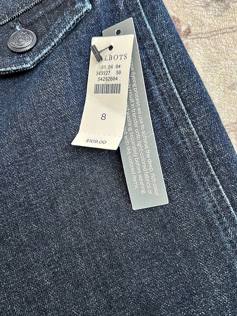 Talbots Trouser Jean Straight Leg Blue Jeans Waist 8 NWT